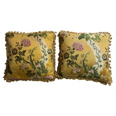 Pair of Silk Chinoiserie Style Cushions