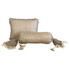 Pair of Silk & Embroidered Decorative Bed Pillows from Luxe Bedding Set