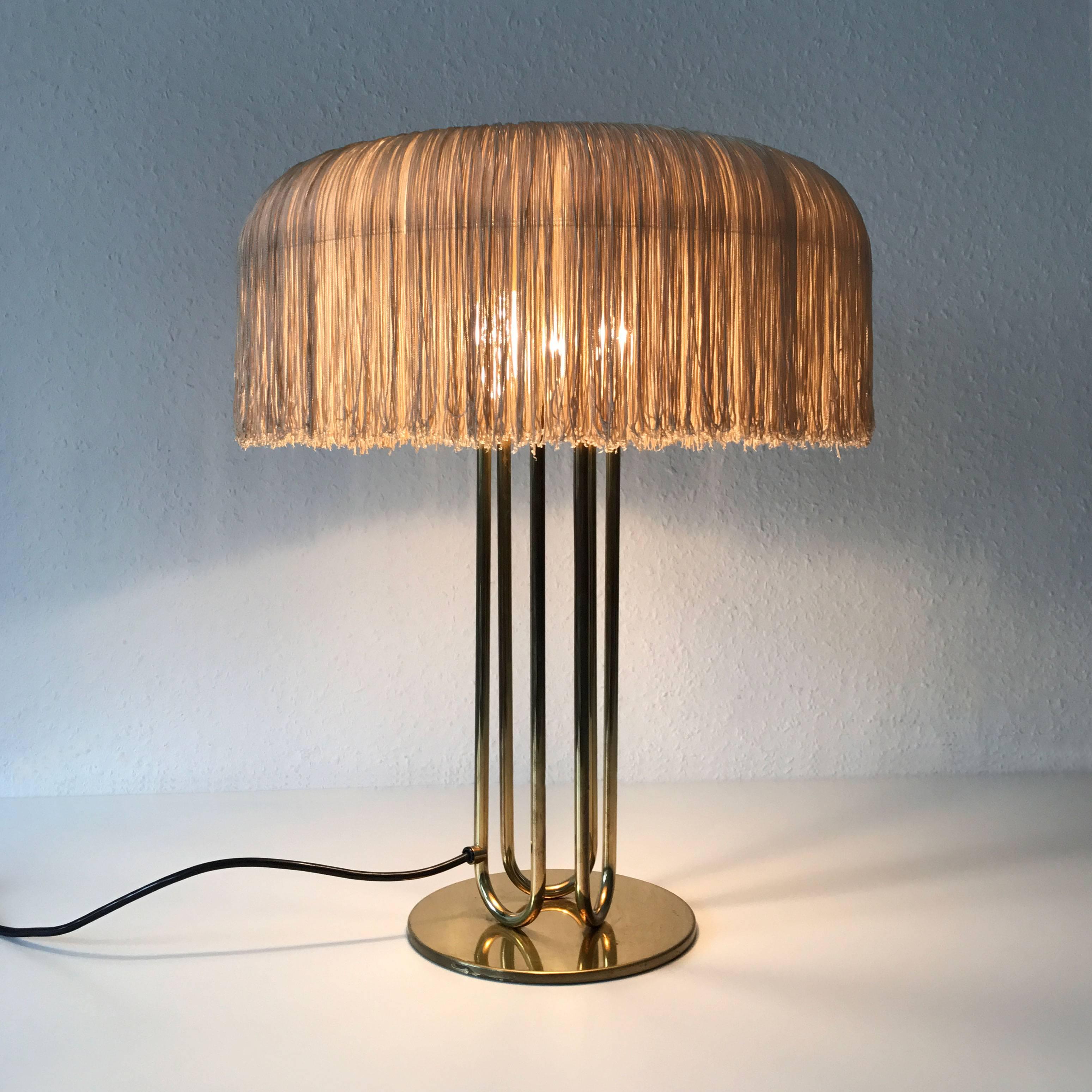 Pair of Silk Fringe Table Lamps by Hans-Agne Jakobsson Attributed, 1950s, Sweden In Good Condition In Munich, DE