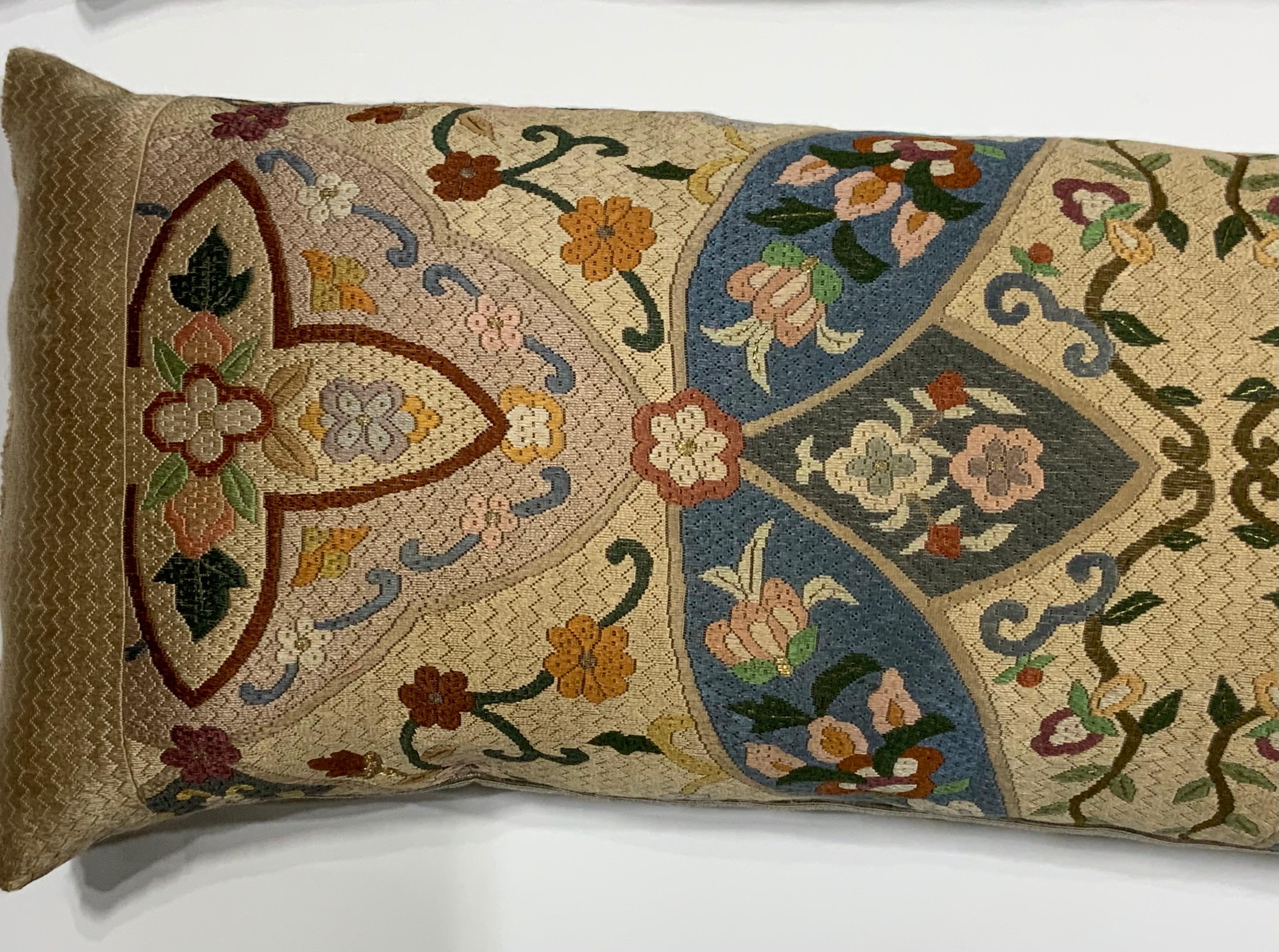Late 20th Century Pair of Silk Needlepoint Pillows