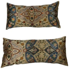 Vintage Pair of Silk Needlepoint Pillows