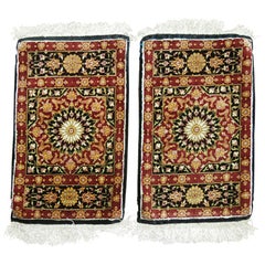 Vintage Pair of Silk Persian Mats