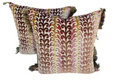 Pair of Silk Velvet Luigia Belavaqua Silk Velvet Pillows