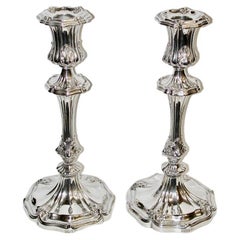 Antique Pair of Silver Candlesticks, Made by Walker & Hall of Sheffield, 1913