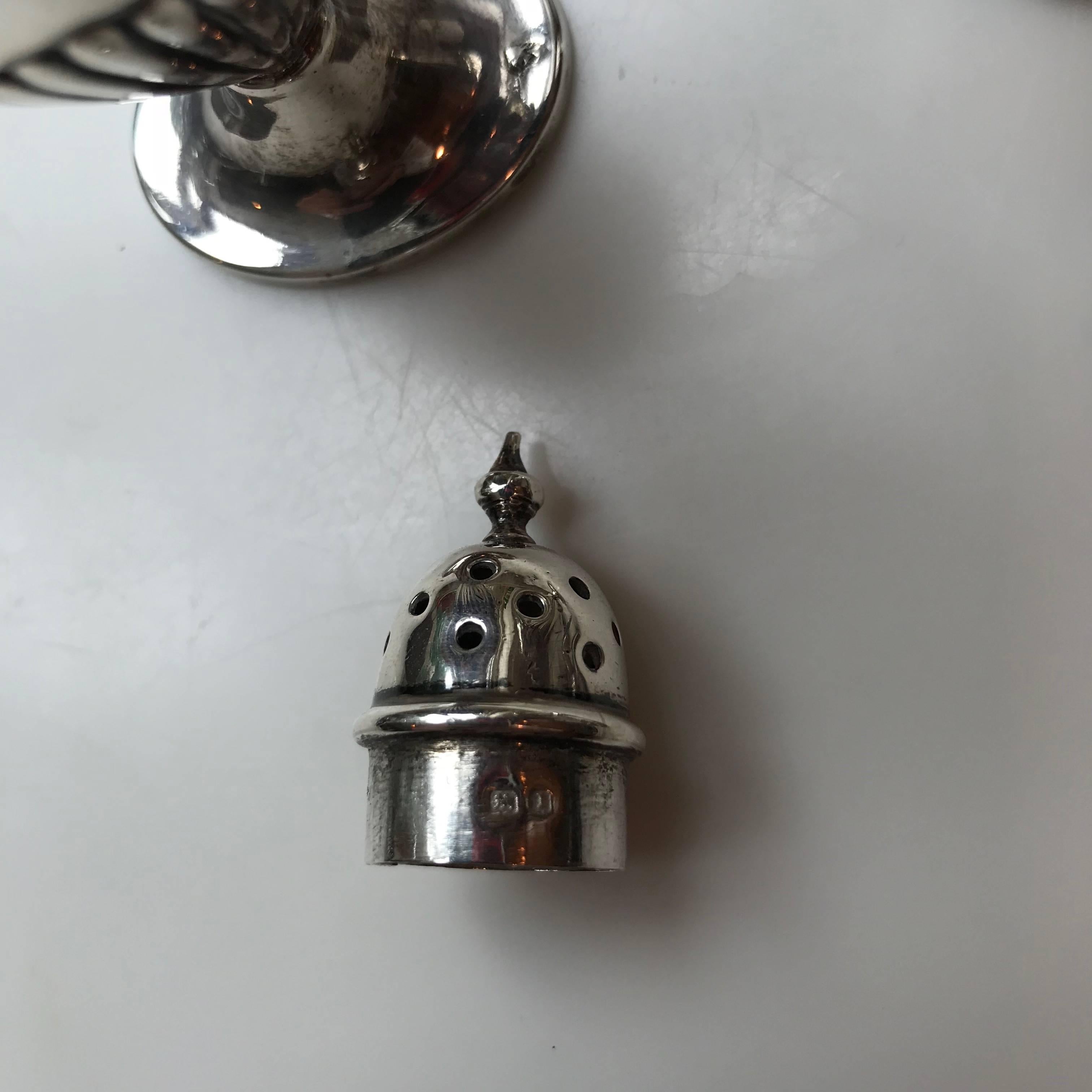 Pair of Silver Adam Style Pepperettes, Birmingham For Sale 4