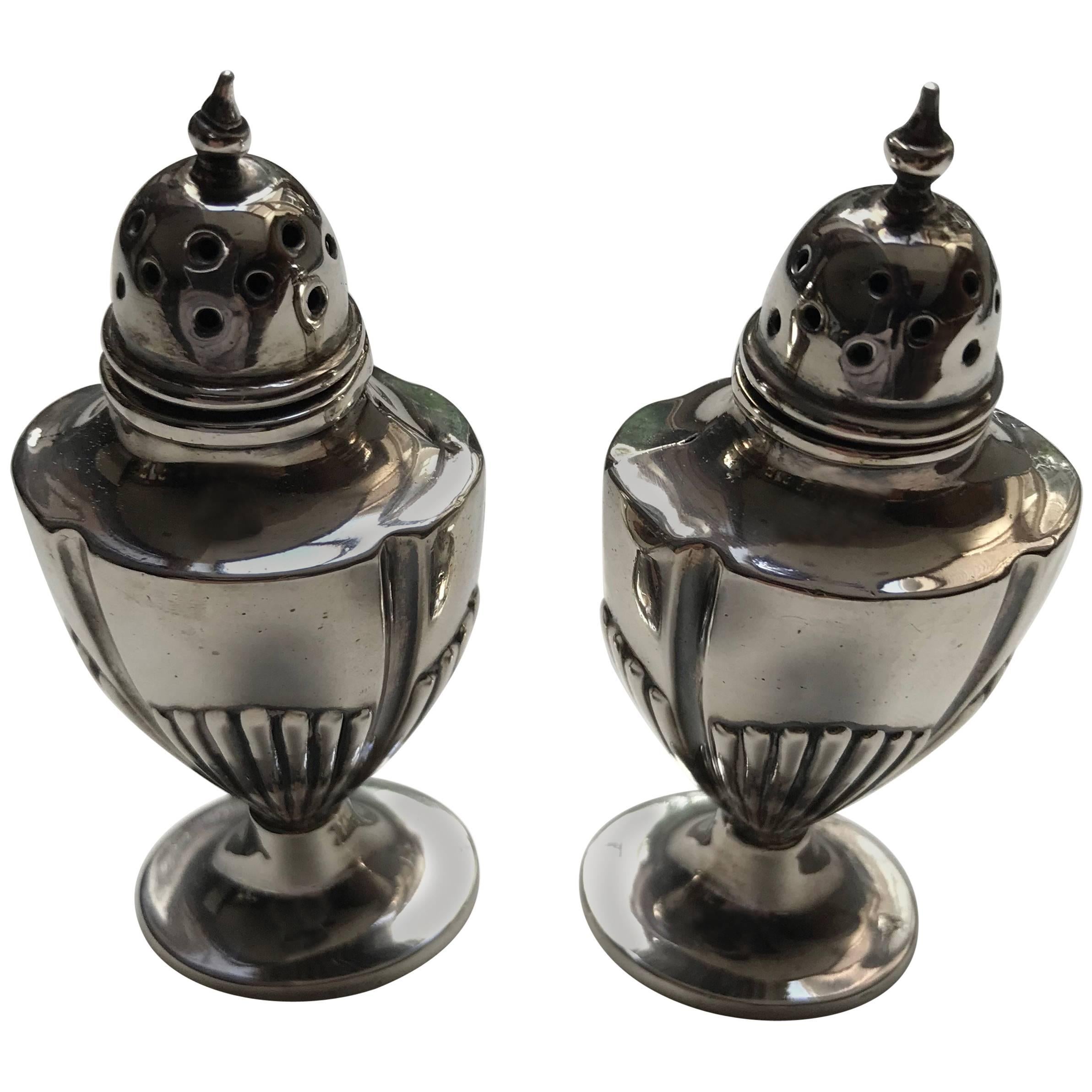 Pair of Silver Adam Style Pepperettes, Birmingham For Sale