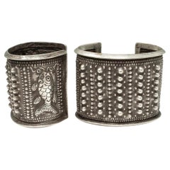 Pair of Silver Alloy Cuffs, Miao Culture, China