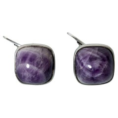 Pair of Silver and Amethyst Cufflinks from Kaplans