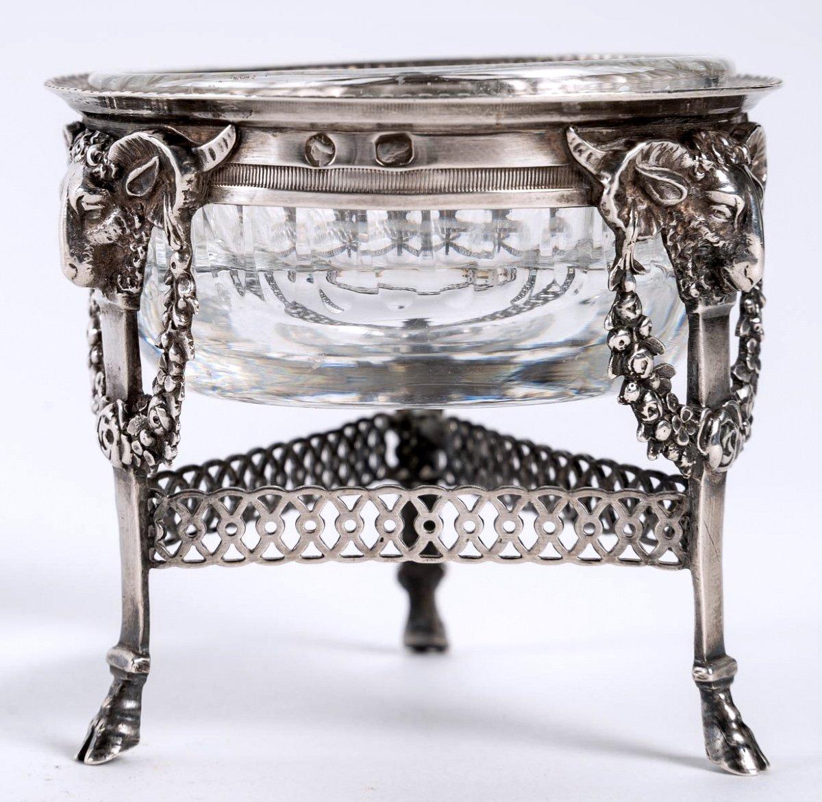 Restauration Pair of Silver and Crystal Salerons, Period : Early 19th Century, Restoration