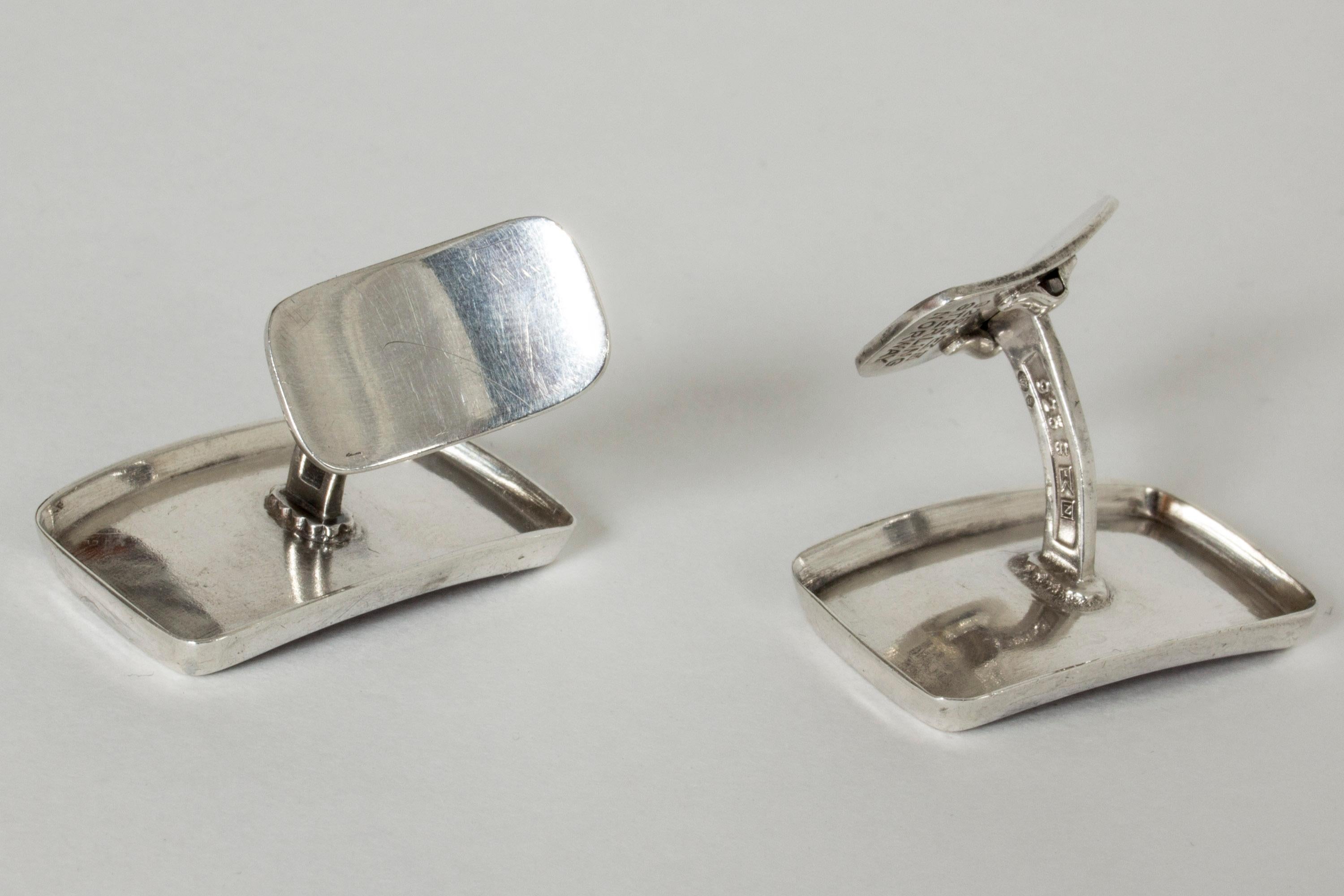 Pareja de gemelos de plata y esmalte de Einar Modahl, Noruega, años 60 en venta 1