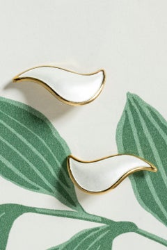 Paar Ohrringe aus Silber und Emaille von Synnøve Korssjøen, Norwegen