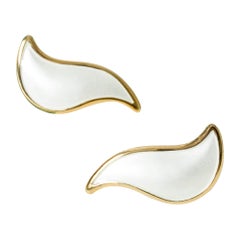 Pair of Silver and Enamel Earrings by Synnøve Korssjøen, Norway