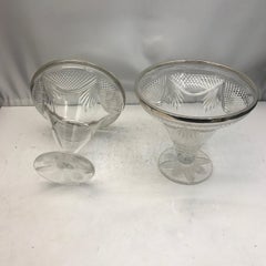 Pair of Silver and Glass Vases