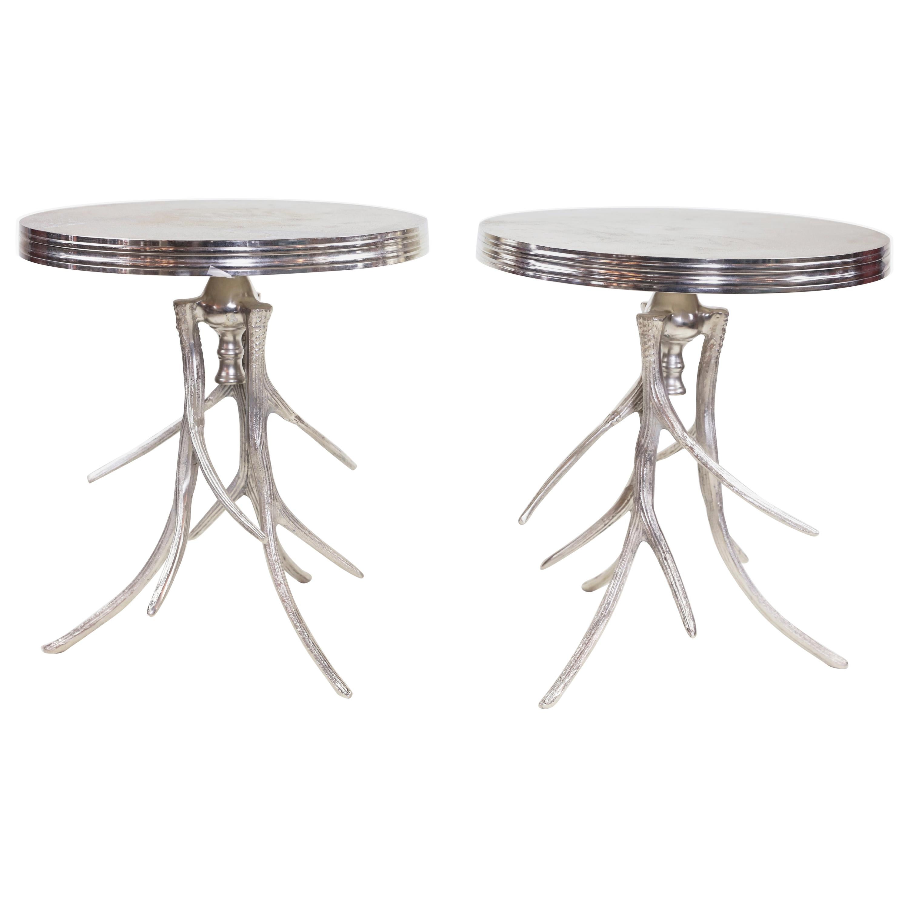Pair of Silver Antler Tables