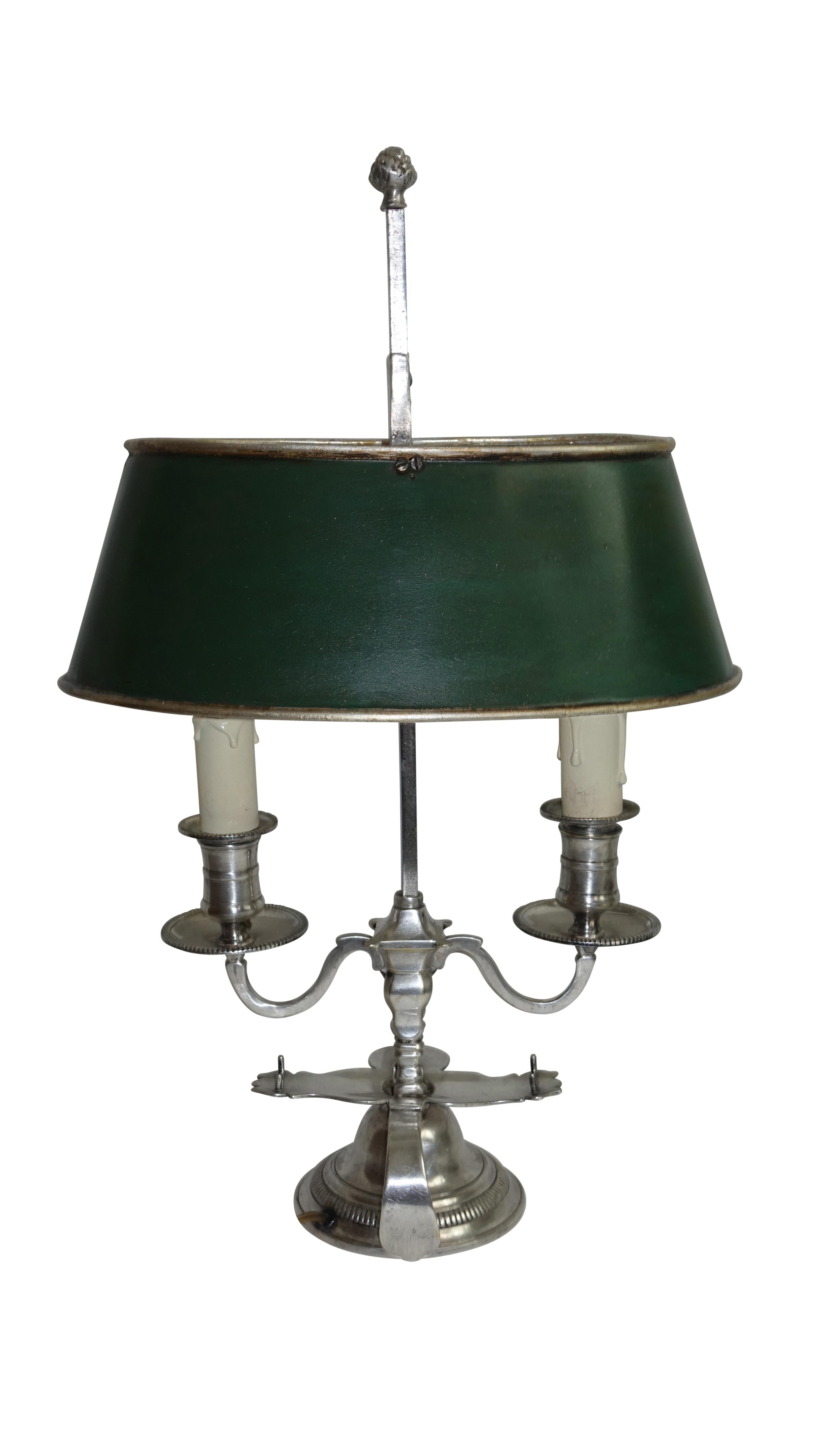 Pair of Silver Bouillotte Lamps, French, circa 1760 In Good Condition In San Francisco, CA
