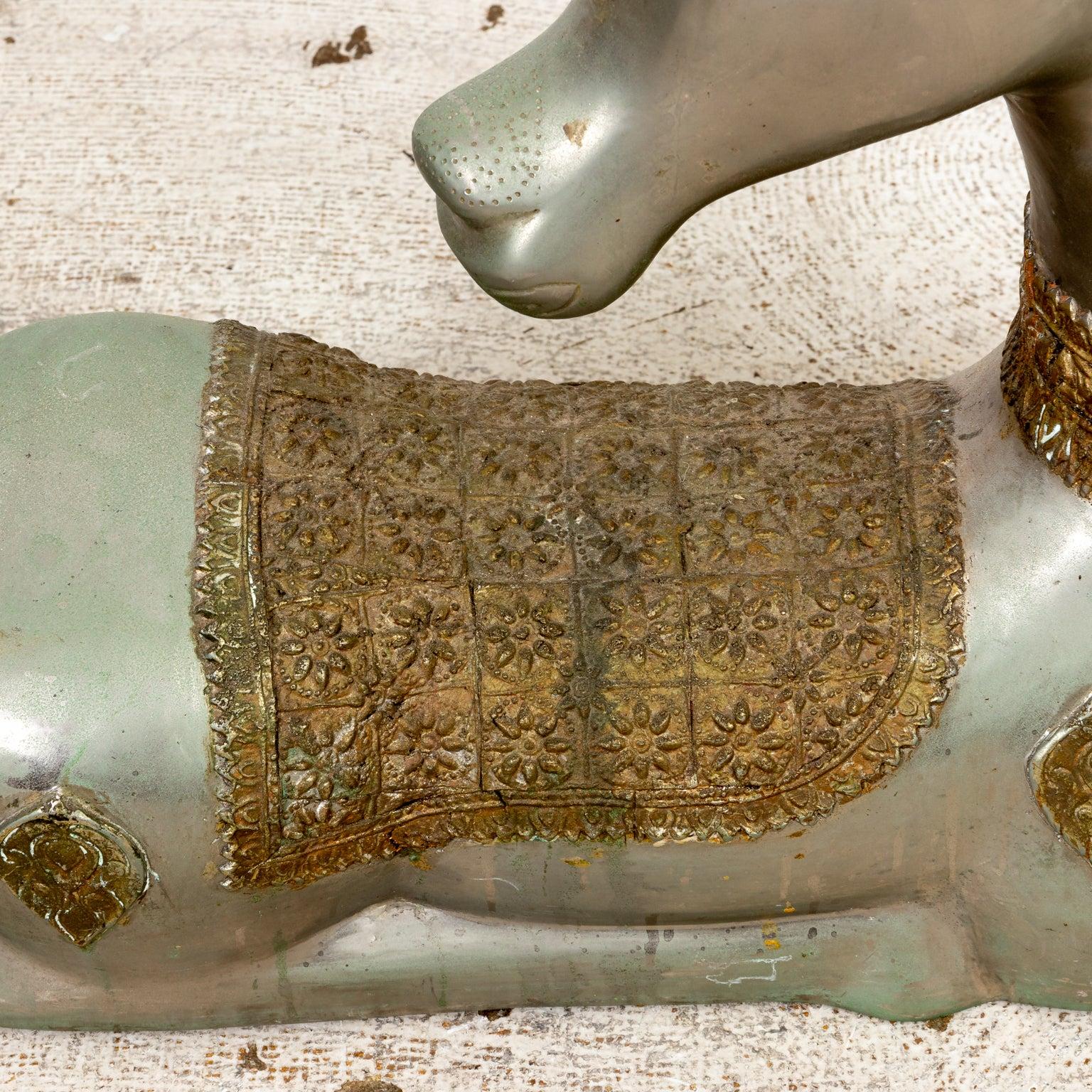 Pair of Silver Brass Stylized Deer For Sale 1