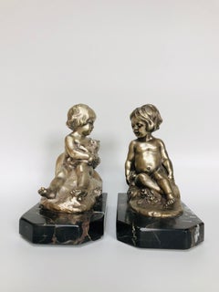 Pair of Silver Bronze Bookends