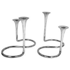 Pair of Silver Candelabra