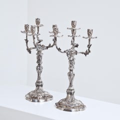 Pair of Silver Candelabras, Mau, Dresden Second Half of the 19th Century