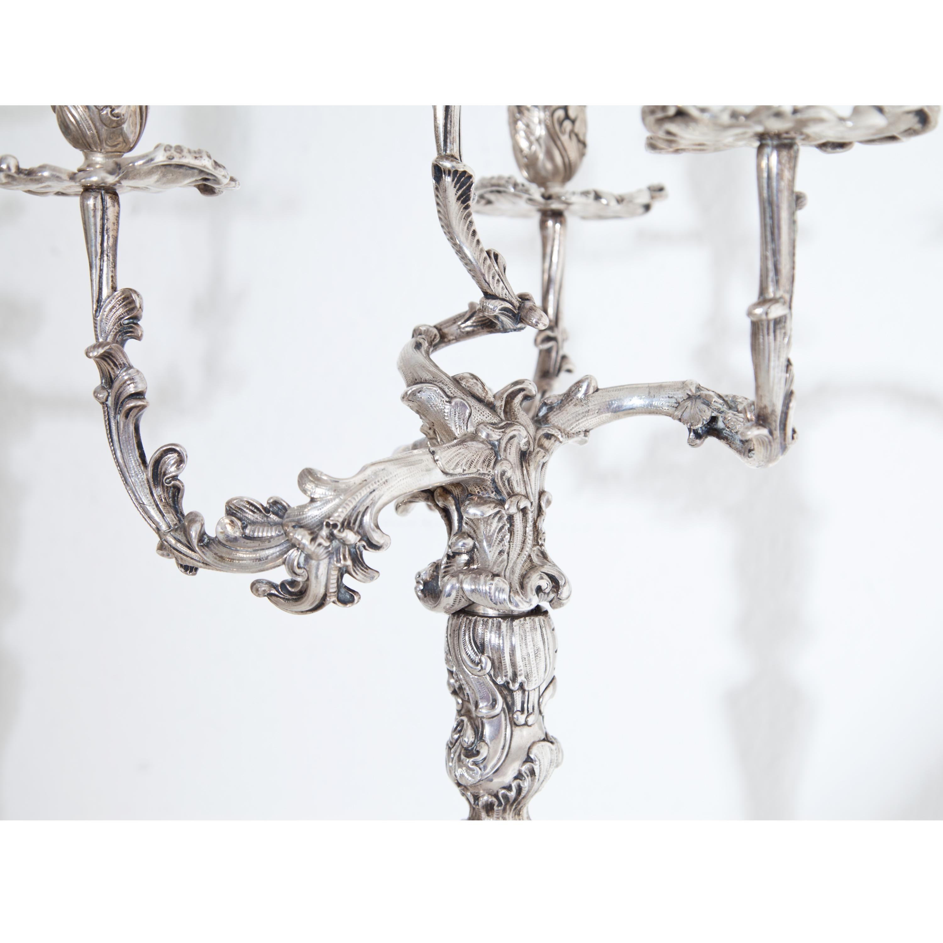 Pair of Silver Candelabras, Mau, Dresden Second Half of the 19th Century 1