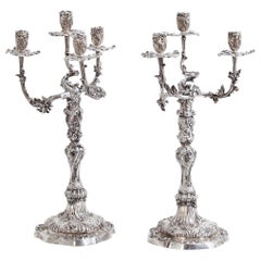 Pair of Silver Candelabras, Mau, Dresden Second Half of the 19th Century