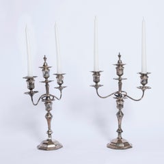 Pair of Silver Candelabras Sealed William Hutton & Sons Ltd., England, 1920