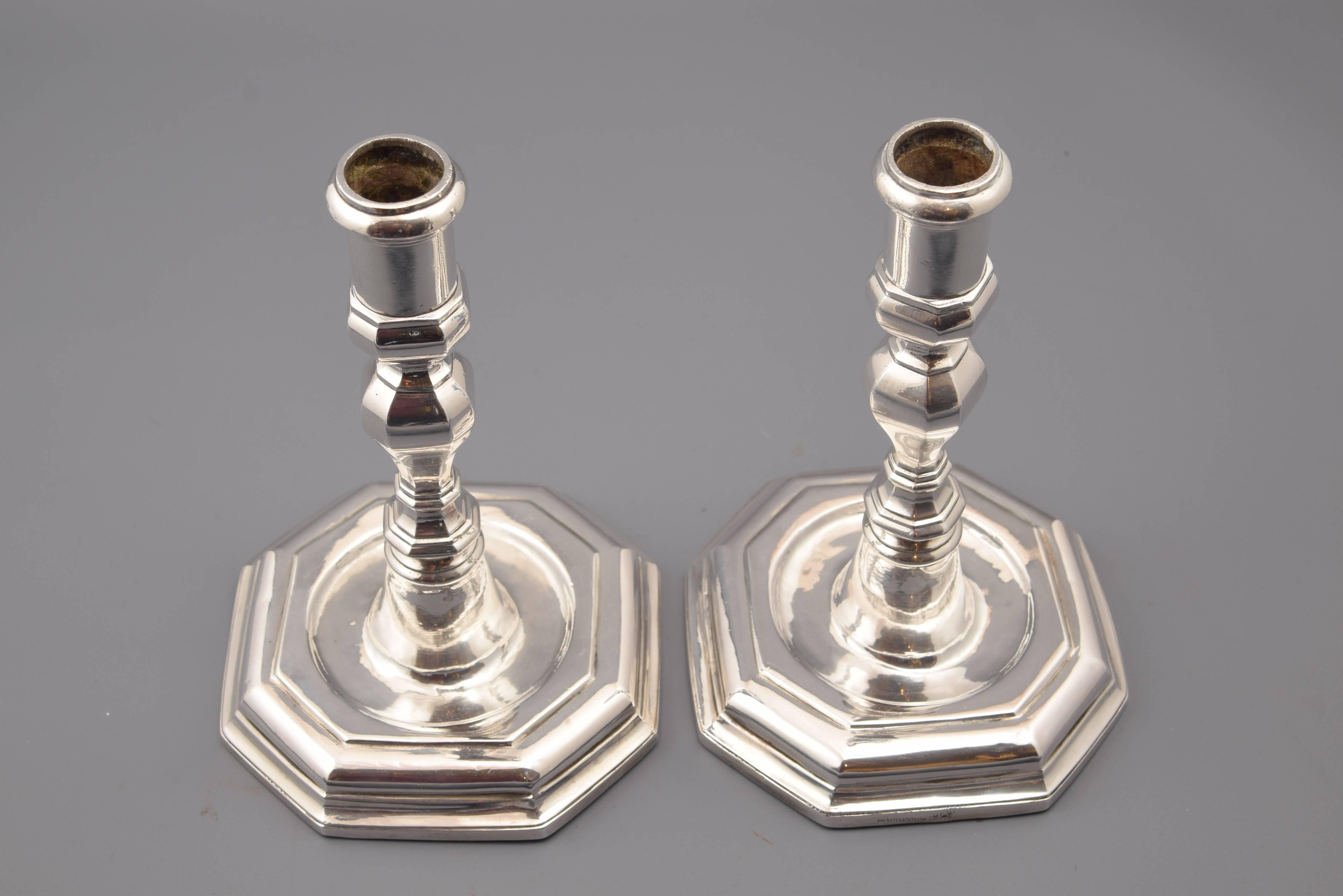 Pair of Silver Candleholders, Mallorca, Spain, 18th Century 1