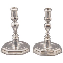 Pair of Silver Candleholders, Mallorca, Spain, 18th Century