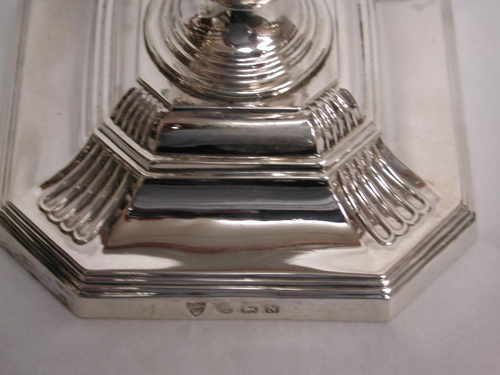 Pair of Silver Candlesticks, 1937, Ellis and Co of Birmingham, George III Style 2