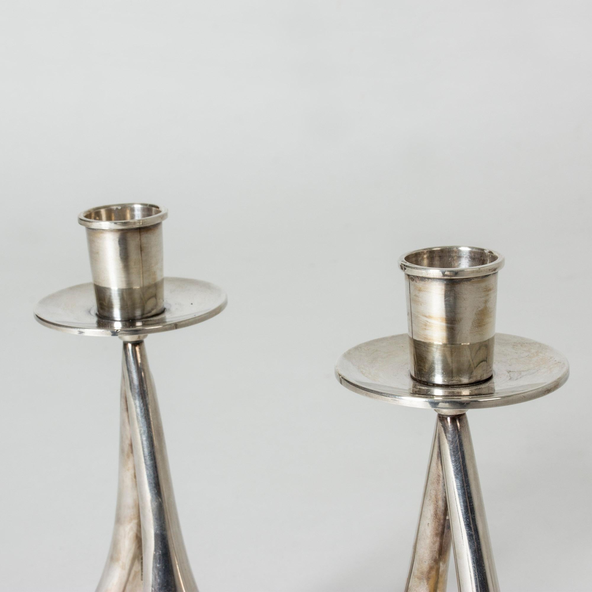 Pair of Silver Candlesticks by Anna Greta Eker 1