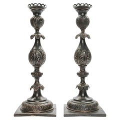 Par de candelabros de plata, Polonia, obra de M. Sztern, 1876