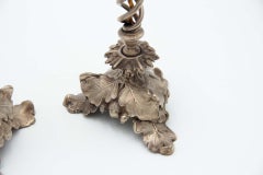 Pair of silver candlesticks with twisted stems