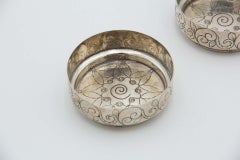 Pair of silver coasters