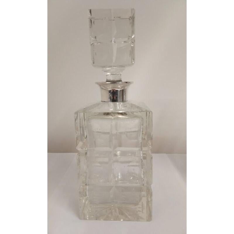 Paar Silberkragen-Kristall-Whiskey-Dekanter aus Garrard & Co London, 1964 für Damen oder Herren im Angebot