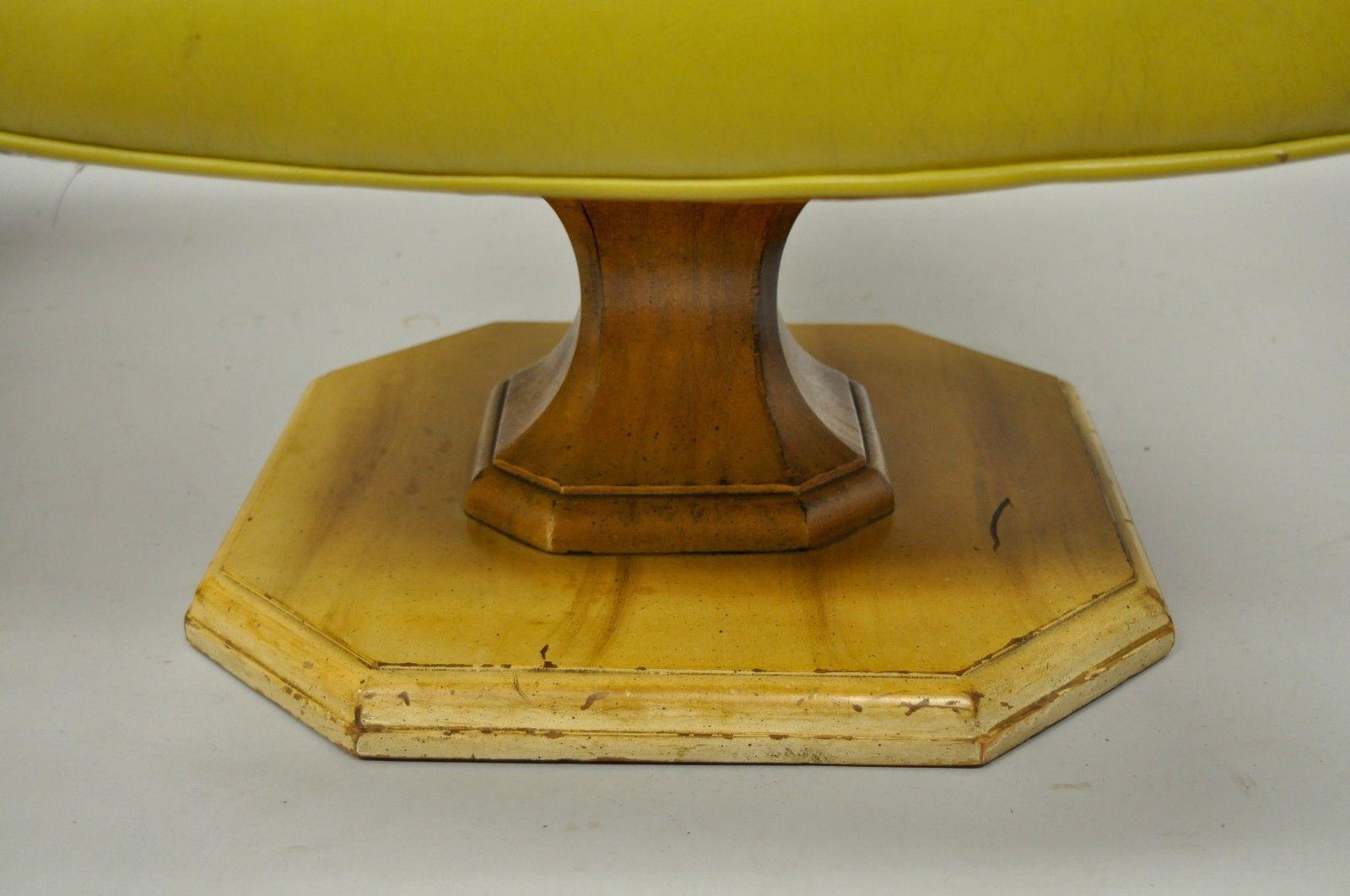 Pair of Silver Craft Green Yellow Swivel Club Lounge Chairs Mid-Century Modern A In Good Condition In Philadelphia, PA