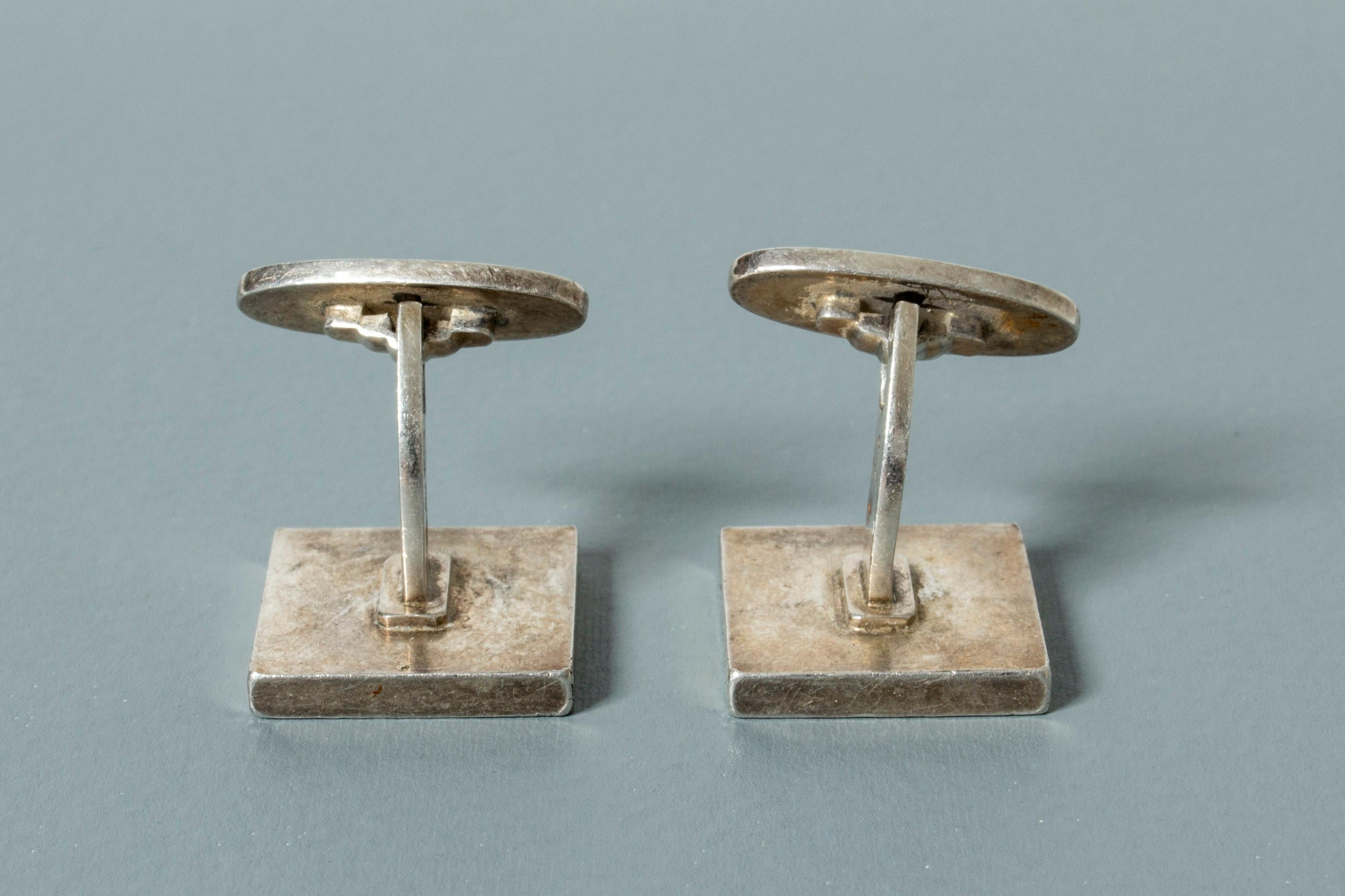 Pair of Silver Cufflinks by Magnus Steffensen In Good Condition In Stockholm, SE