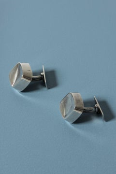 Pair of Silver Cufflinks by Sigurd Persson for Stigbert, Sweden, 1966