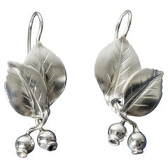 Pair of Silver Earrings by Gertrud Engel