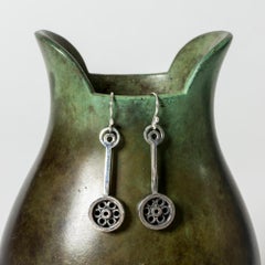 Pair of Silver Earrings by Gudmund Elvestad, Tostrup, Norway, 1960s