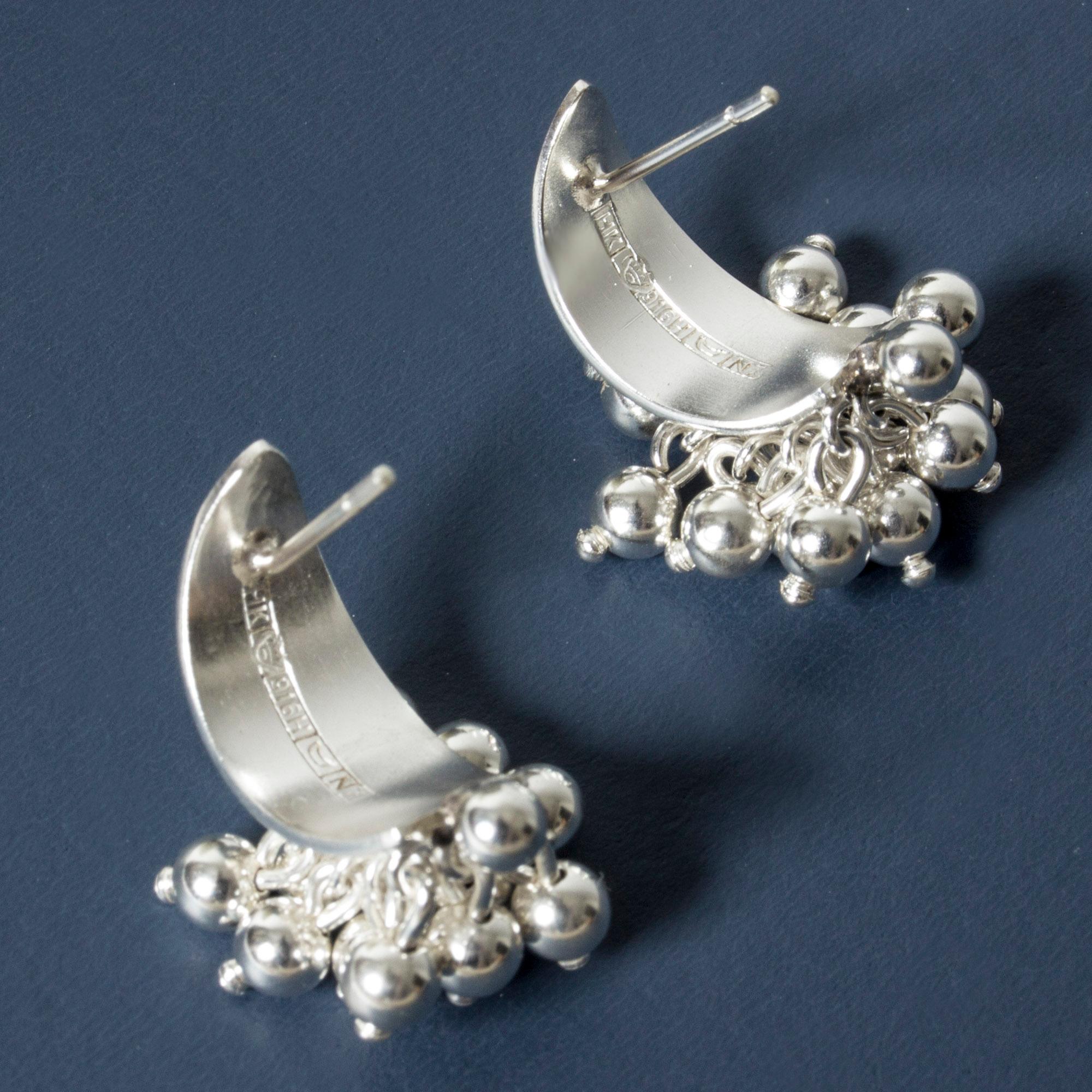 Pair of Silver Earrings by Heikki Kaksonen, Finland, 1966 For Sale 3