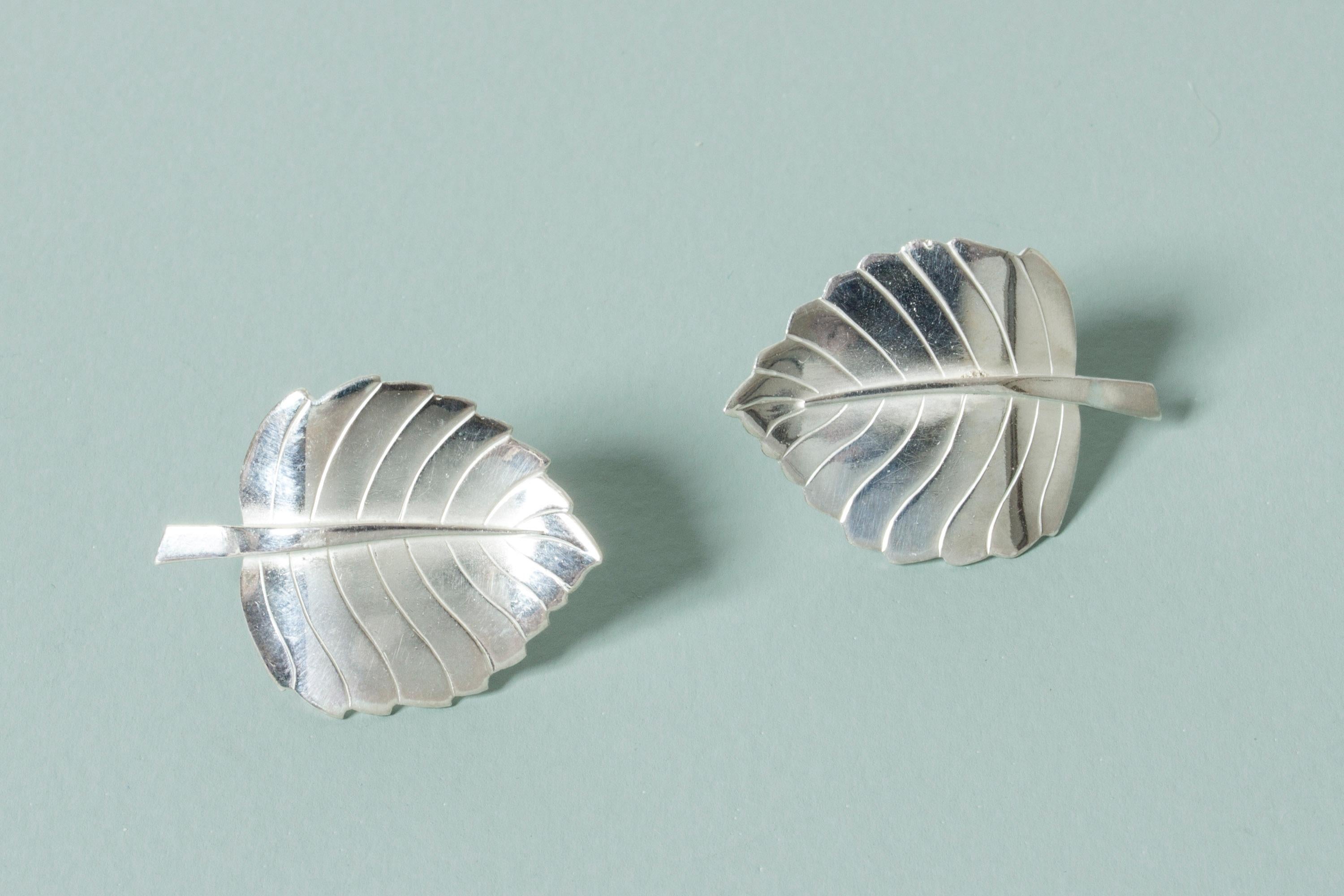 Pair of Silver Earrings by Sigurd Persson for Stigbert, Sweden, 1947 In Good Condition In Stockholm, SE