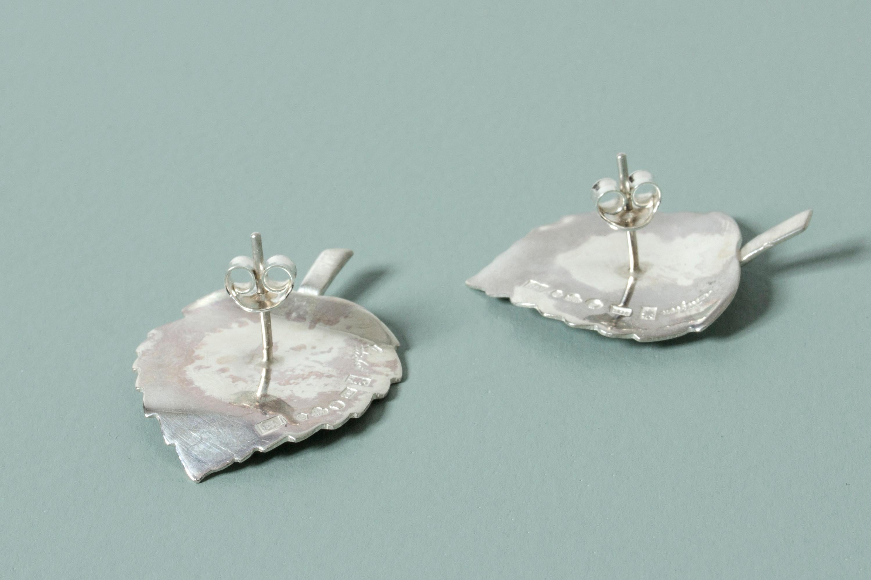 Pair of Silver Earrings by Sigurd Persson for Stigbert, Sweden, 1947 1