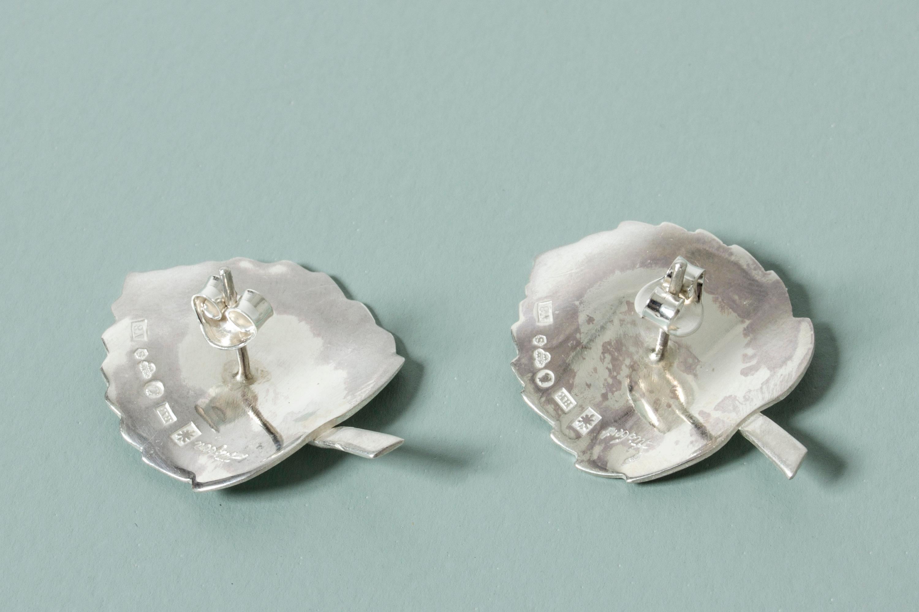 Pair of Silver Earrings by Sigurd Persson for Stigbert, Sweden, 1947 2