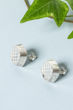 Pair of Silver Earrings by Sigurd Persson, Sweden, 1950s