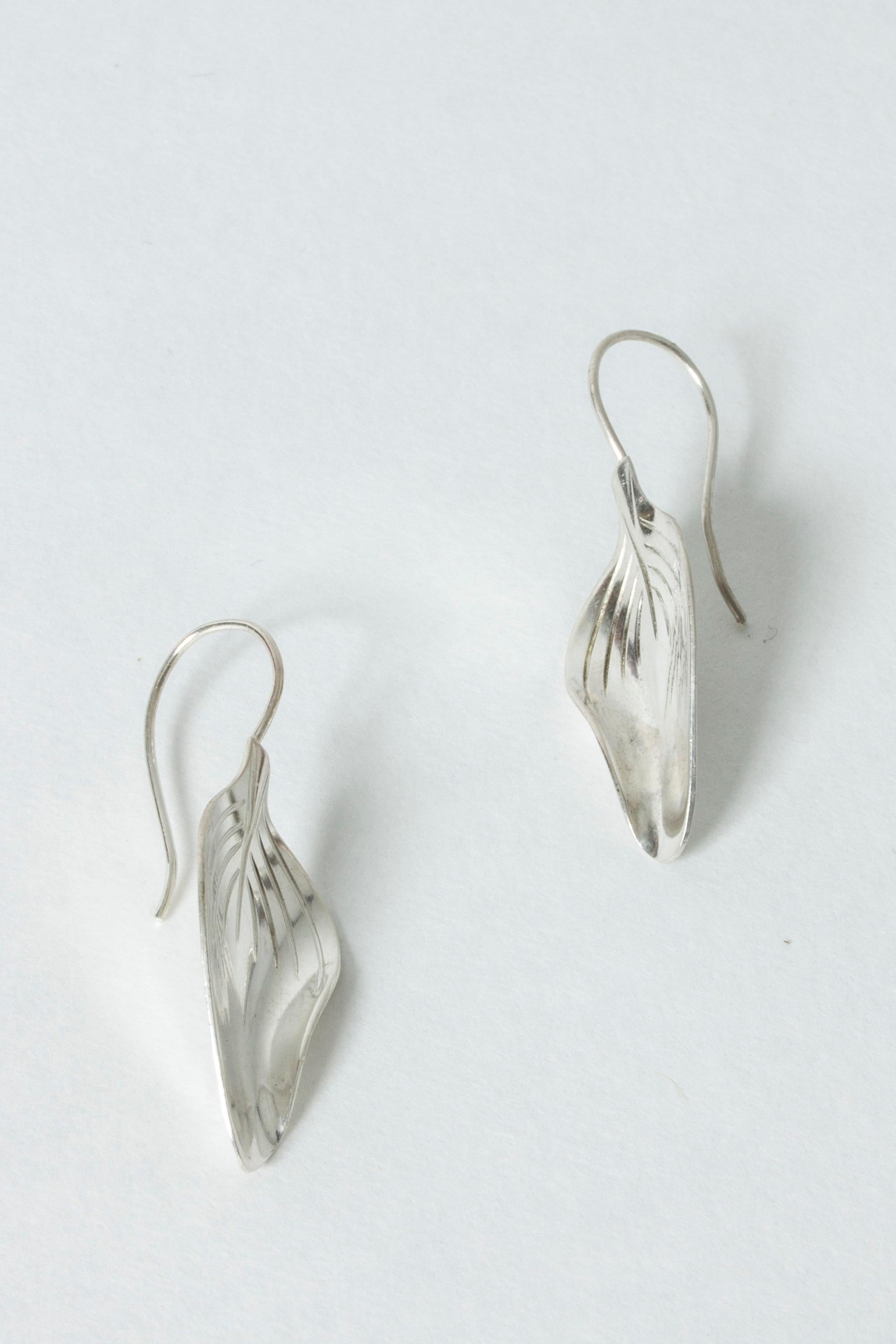 Pair of Silver Earrings by Viggo Wollny, Denmark, 1950s In Good Condition In Stockholm, SE
