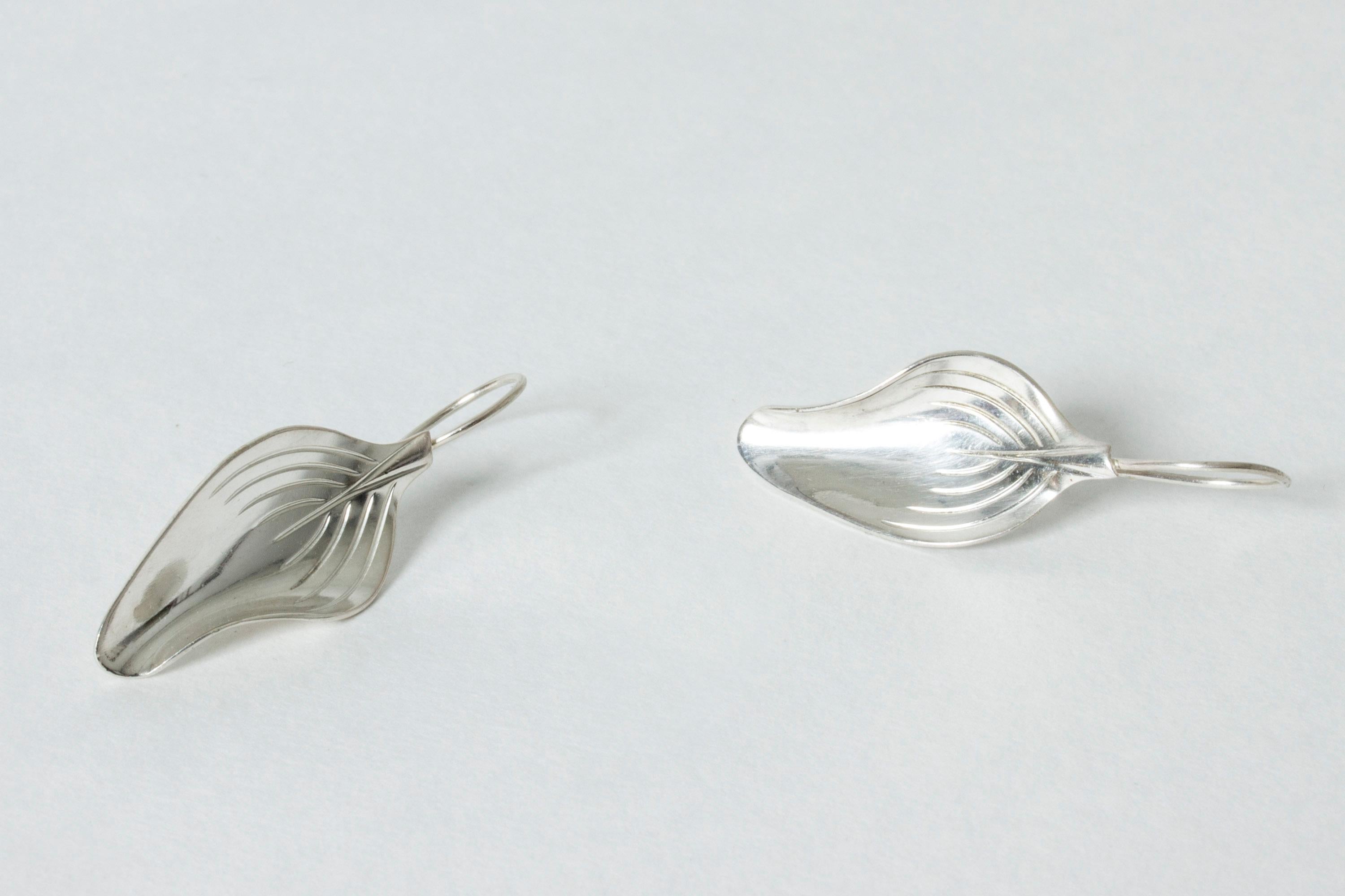 Women's or Men's Pair of Silver Earrings by Viggo Wollny, Denmark, 1950s