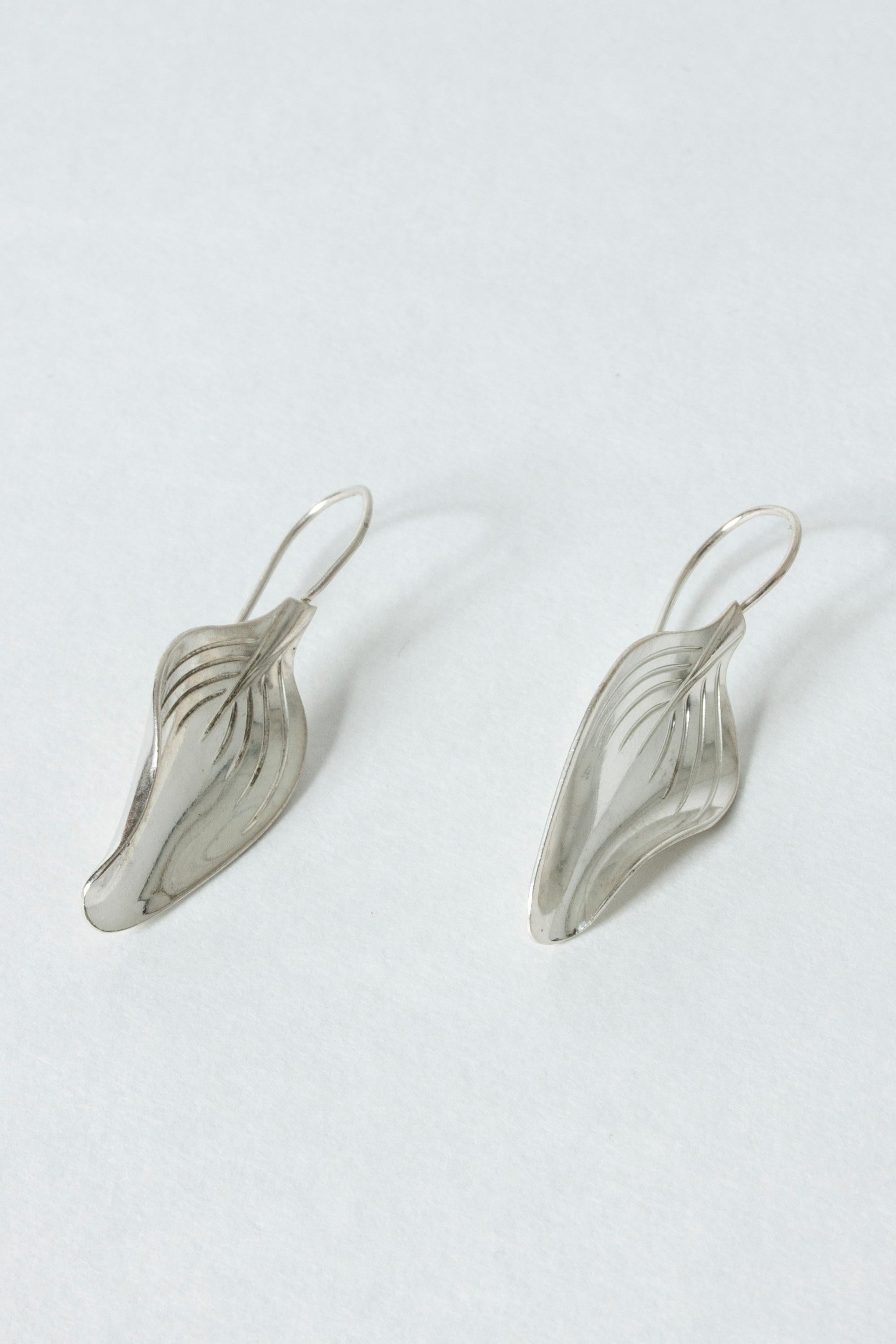 Pair of Silver Earrings by Viggo Wollny, Denmark, 1950s 1