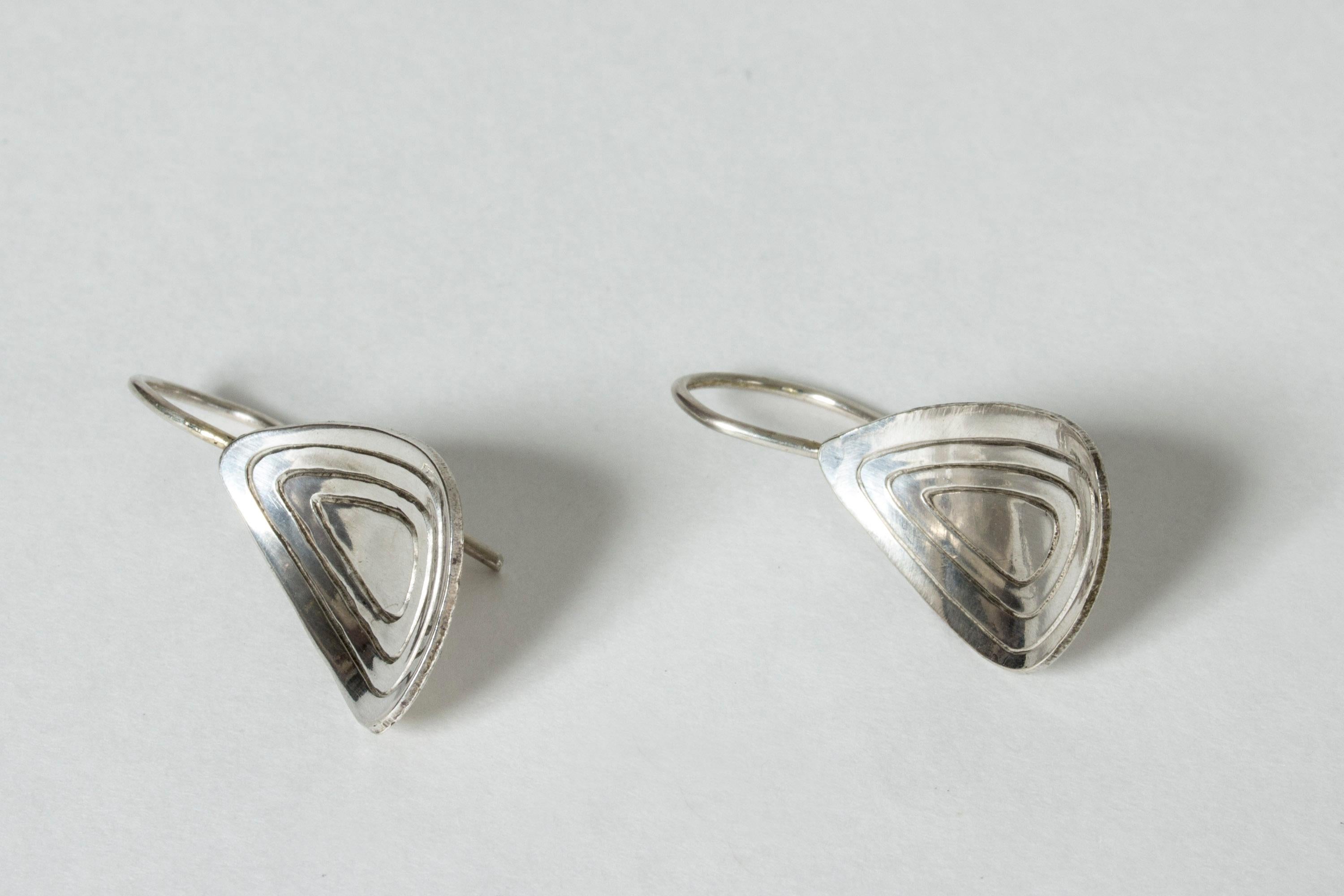 Modernist Pair of Silver Earrings from Alton