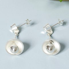 Par de pendientes de plata de Stigbert, Suecia, 1960