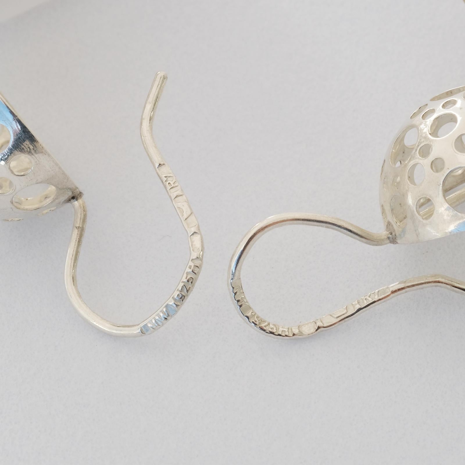 Pair of Silver Earrings Made 1970, Liisa Vitali 1